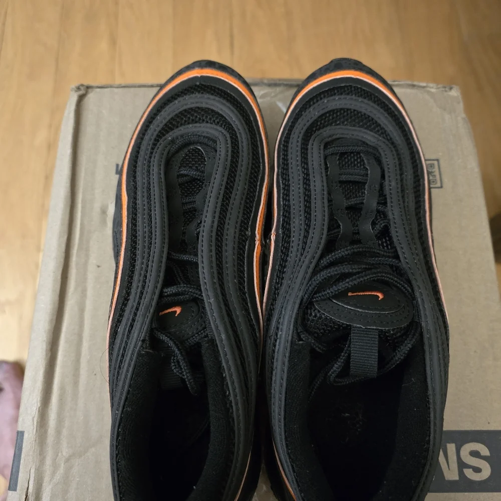 Nike Air Max 97 Safari GS "Black Safety Orange, Sneakers  Shoes Y 6.5 / W Size 8 - Picture 6 of 9